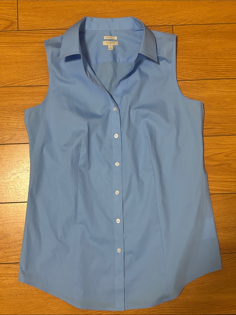 Talbots Sky Blue Sleeveless Button-Down Shirt
